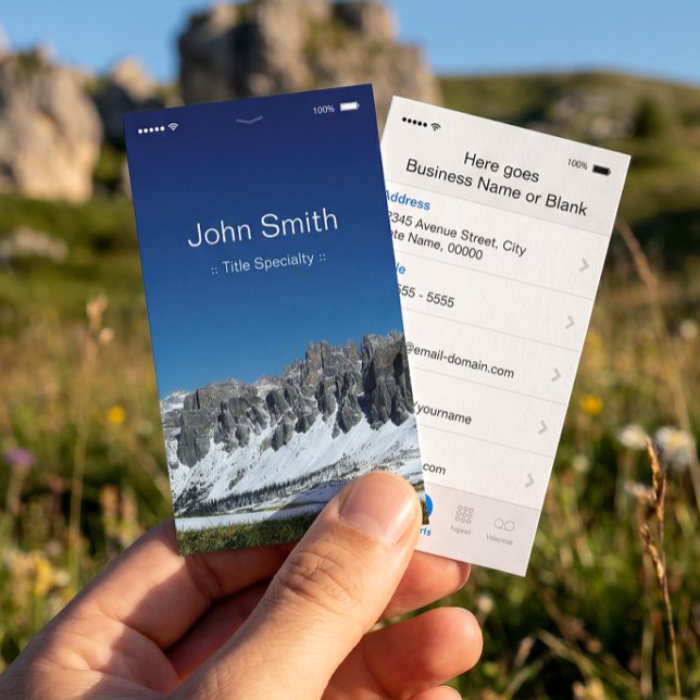 iPhone iOS Customisable Flat UI Style Business Card (Creator Uploaded)