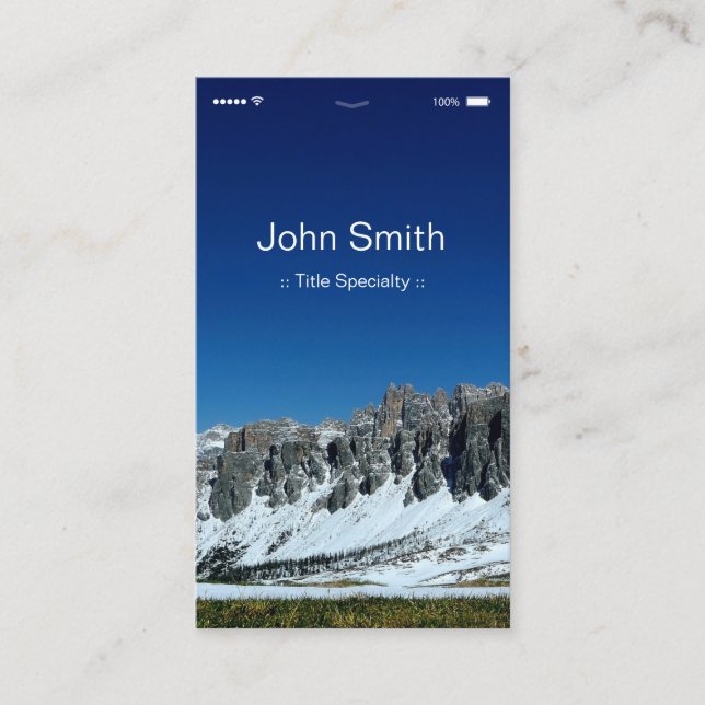 iPhone iOS Customisable Flat UI Style Business Card (Front)