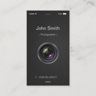 iPhone iOS Style - Camera Lens Photography Business Card