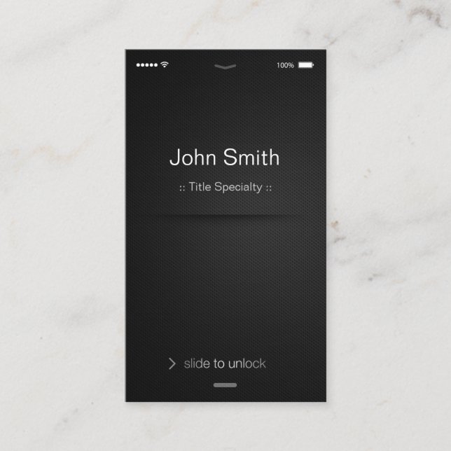 iPhone iOS Style - Simple Generic Black and White Business Card (Front)