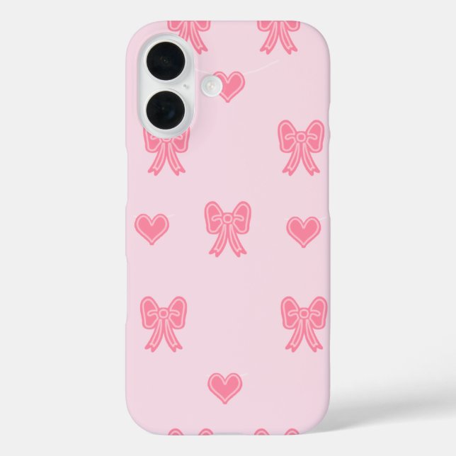 iPhone / iPad case Cute Pink Bows and Hearts Coque (Back)