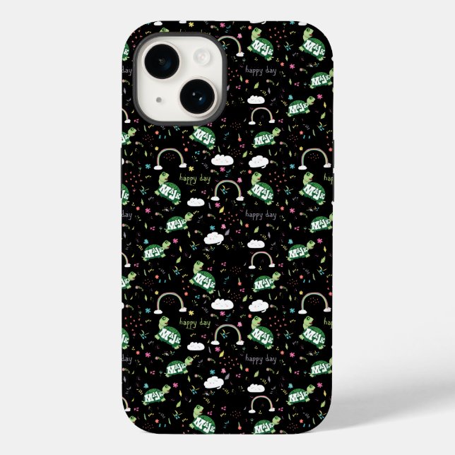 iPhone / iPad case MaJk Turtle "Happy Day" pattern (Back)