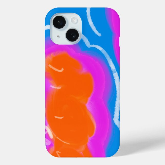 iPhone / iPad Case orange & pink blue (Back)