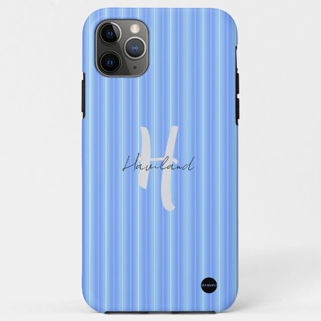 iPhone / iPad case Pale Bright Blue Stripe (Back)