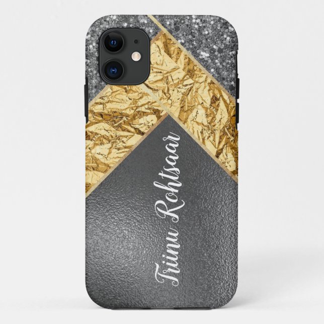 iPhone / iPad case Sparkling Glitter Silver  (Back)