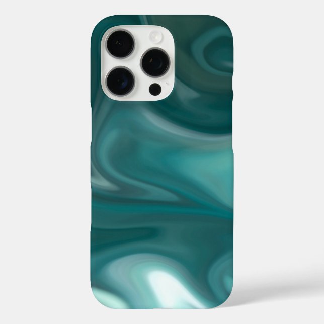 iPhone / iPad case Teal Marble Abstract  (Back)