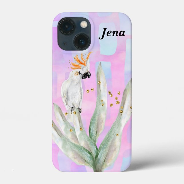 iPhone / iPad case with Cockatoo on Plant (Back)