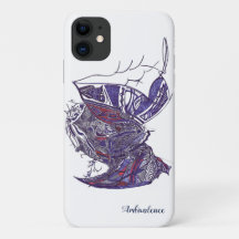 iPhone /iPad case with detailed hand-drawn ink art