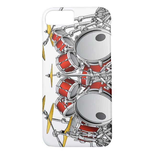 iPhone/iPad Case with Drum Set Design (Back)
