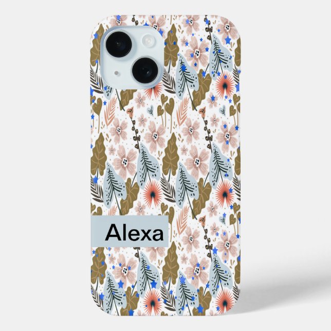 iPhone / iPad case with Tropical Floral Design (Back)