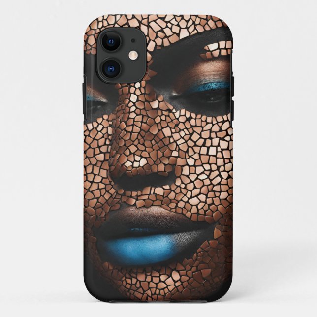 iPhone / iPad case Woman Blue Copper Mosiac (Back)