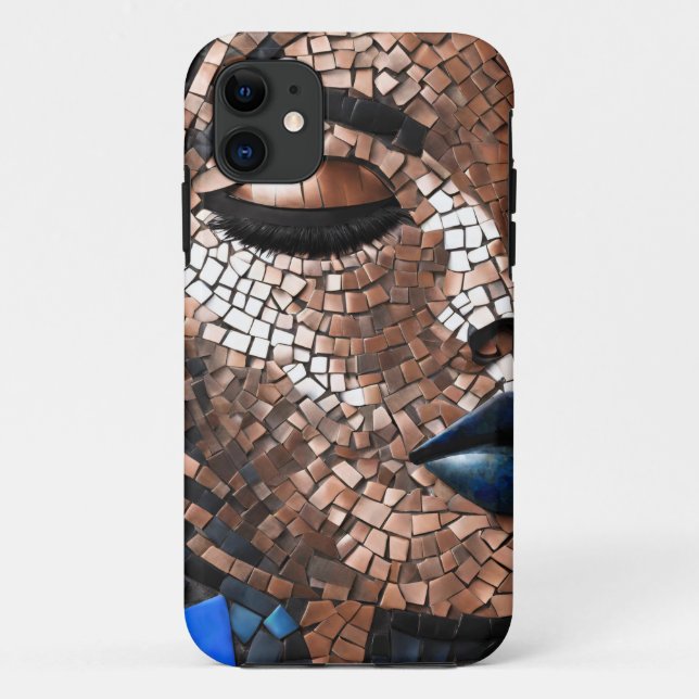 iPhone / iPad case Woman Blue Copper Mosiac (Back)