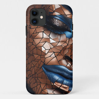 iPhone / iPad case Woman Blue Copper Mosiac