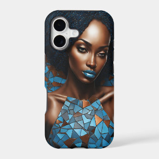 iPhone / iPad case Woman Copper Blue Mosiac
