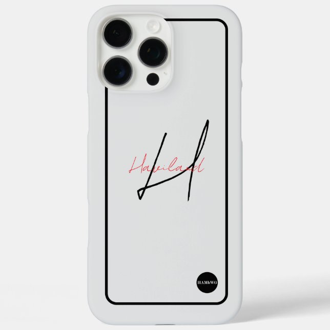iPhone Modern Cell Phone Case w/ Name HAMbyWG (Back)