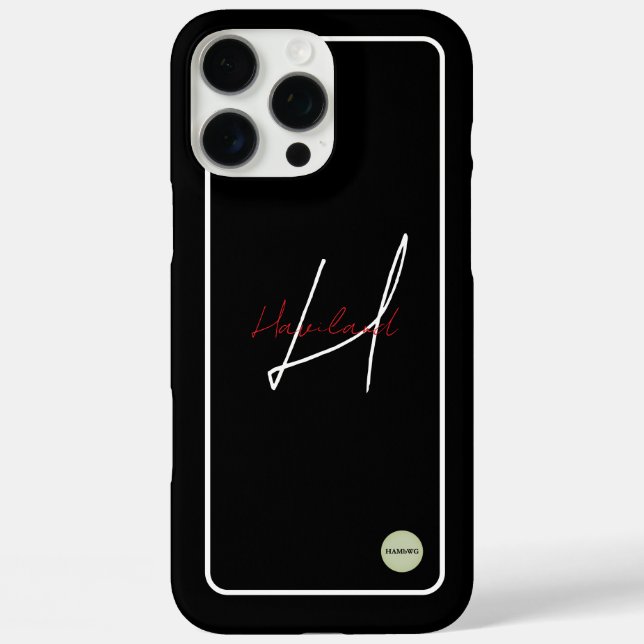 iPhone Modern Cell Phone Case w/ Name HAMbyWG (Back)
