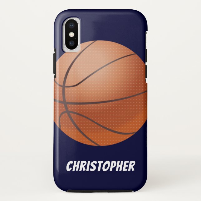 iPhone X Case, Basketball, Blue, Personalised Case-Mate iPhone Case (Back)