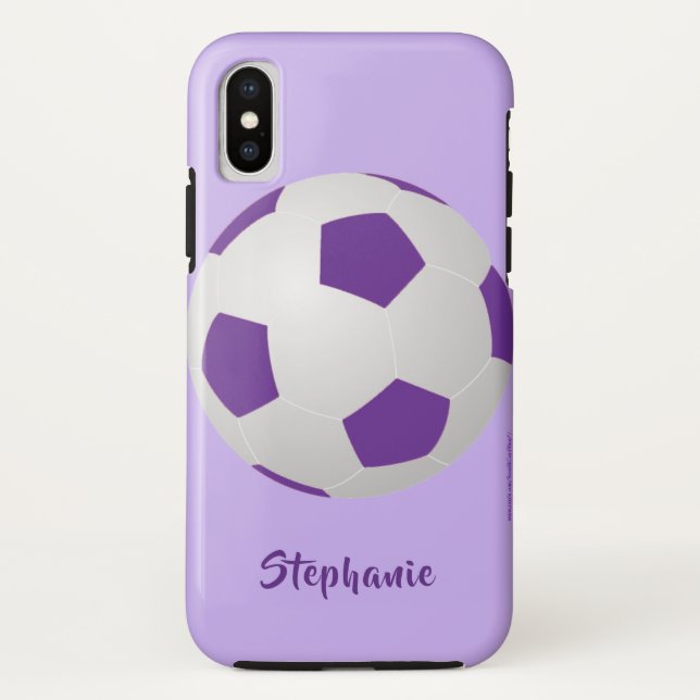 iPhone X Case, Soccer Ball, Purple, Personalised Case-Mate iPhone Case (Back)