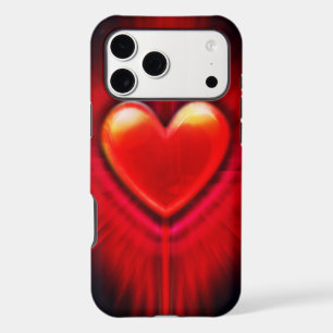 iPhone XS Max case Red & black heart design.