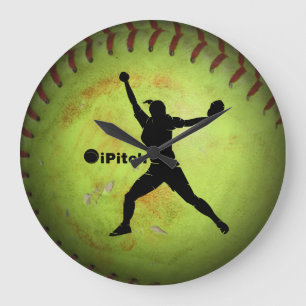 iPitch Fastpitch Softball Large Clock