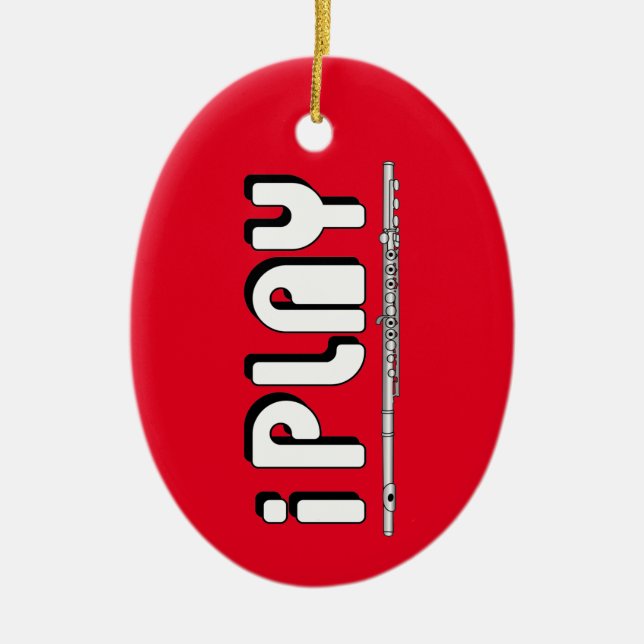iPlay Flute Ceramic Ornament (Front)