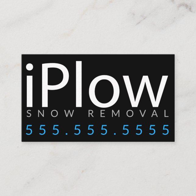 iPlow. Snow Removal Snow Ploughing Business Card (Front)