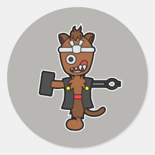 Ippon-datara, the Japanese Blacksmith Monster Classic Round Sticker