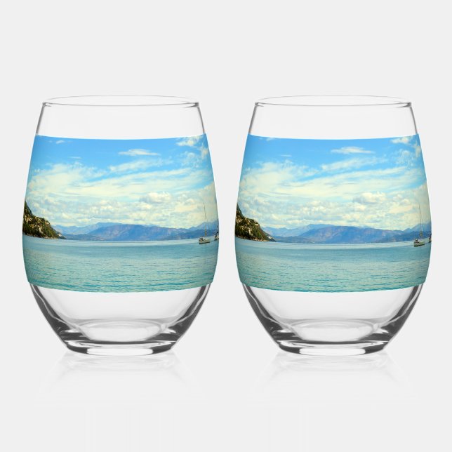 Ipsos beach Drinkware Set Stemless Wine Glass (Front)