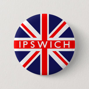 Ipswich : British Flag 6 Cm Round Badge