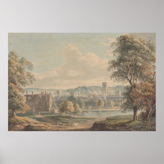 Ipswich from the Grounds of Christchurch Mansion Poster (Front)