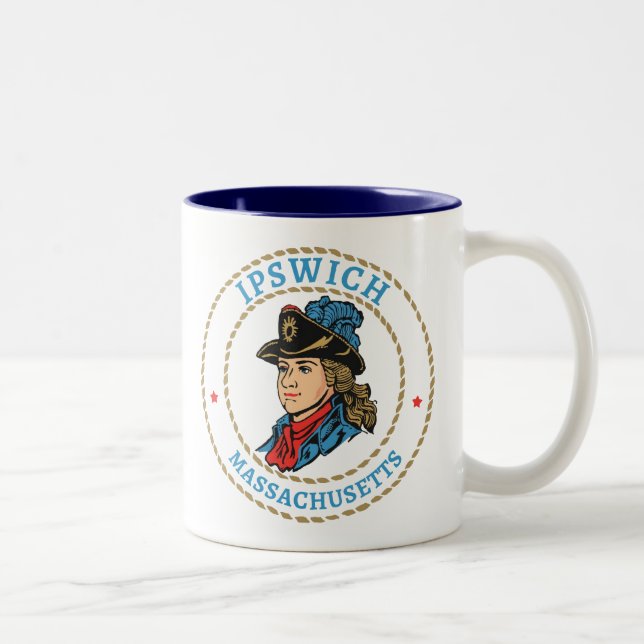 Ipswich Massachusetts Colonial Two-Tone Coffee Mug (Right)