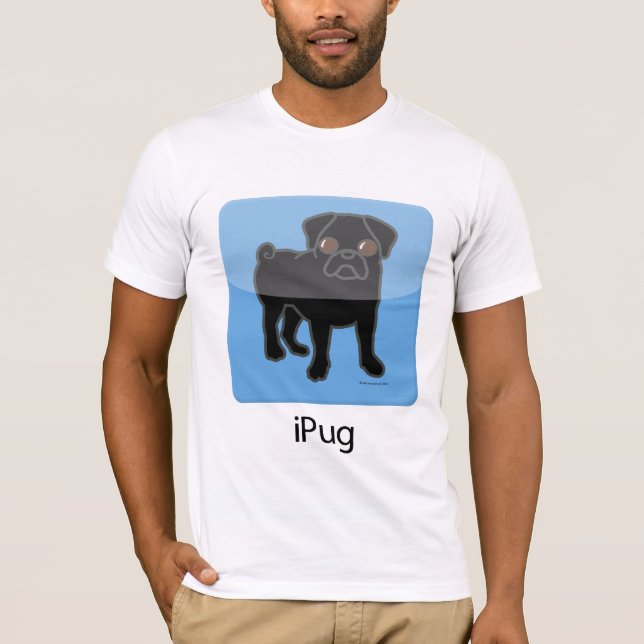 iPug - Black T-Shirt (Front)