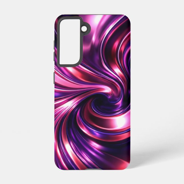 iquid Chrome Purpleberry Swirl  Samsung Galaxy S21 Case (Back)