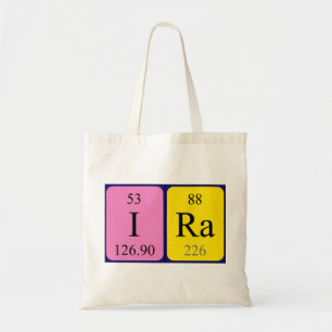 Ira periodic table name tote bag