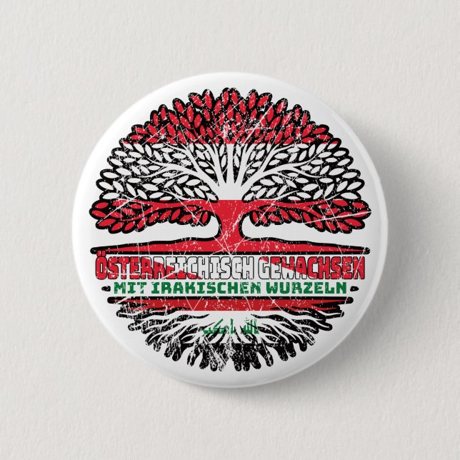 Irak Irakisch Österreichisch Österreich Baum 6 Cm Round Badge (Front)