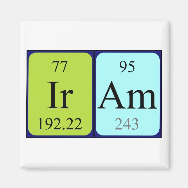 Iram periodic table name magnet (Front)