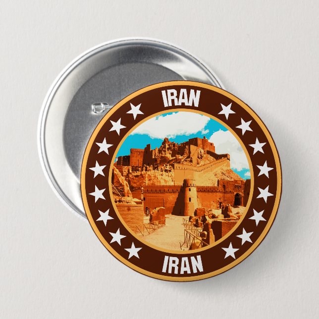 Iran                                               7.5 cm round badge (Front & Back)