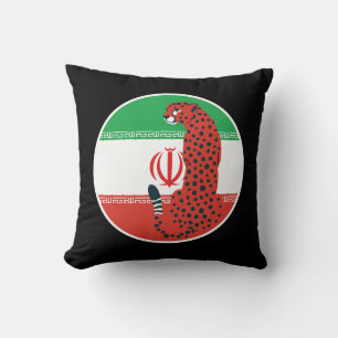Iran Cheetah Iranian National Animal Flag Cushion