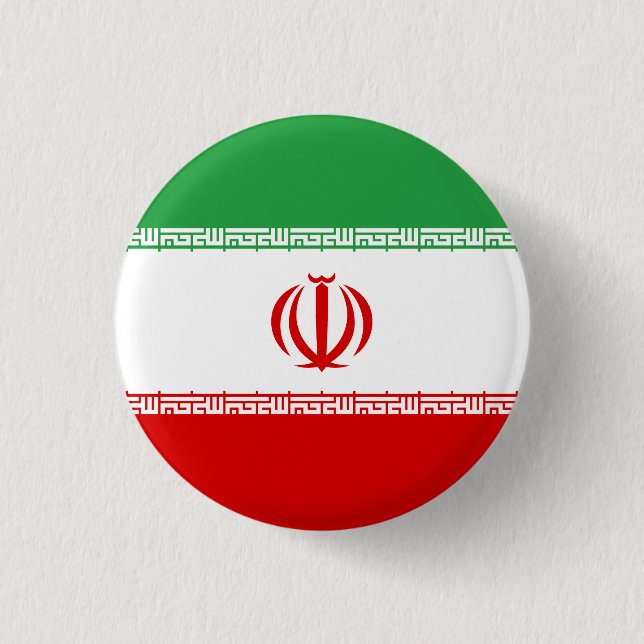 Iran Flag 3 Cm Round Badge (Front)