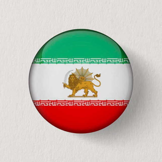 Iran Flag  3 Cm Round Badge (Front)