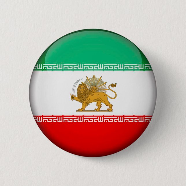 Iran Flag  6 Cm Round Badge (Front)