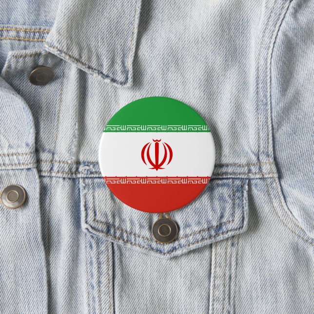 Iran flag 7.5 cm round badge (In Situ)