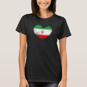 Iran Flag American Iranian Symbols Merchandise Hea T-Shirt