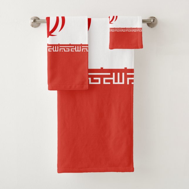 Iran flag bath towel set (Insitu)