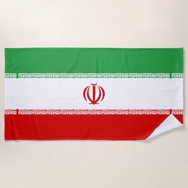 Iran Flag Beach Towel (Front)