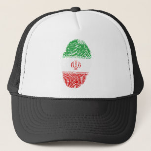 Iran Flag Fingerprint Country Pride Identity Trucker Hat