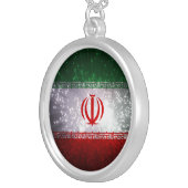 Iran Flag Firework Silver Plated Necklace (Front Right)