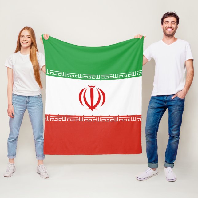 Iran flag fleece blanket (In Situ)
