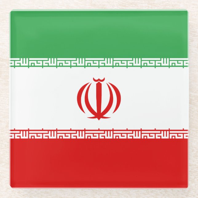 Iran Flag Glass Coaster (Front)