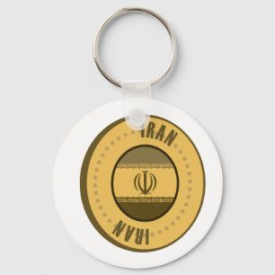 Iran Flag Gold Coin Key Ring